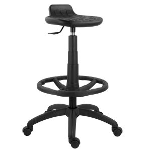 Scaun laborator rotativ WORK T 002 cu suport picioare, inaltime reglabila si tapiterie poliuretan