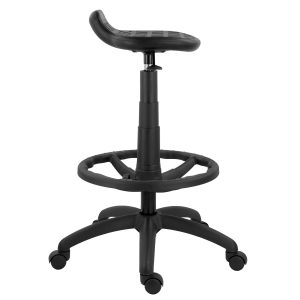 Scaun laborator rotativ WORK T 002 cu suport picioare, inaltime reglabila si tapiterie poliuretan