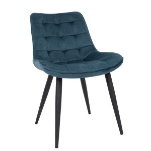 Scaun living Carla cu cadru metalic negru si tapiterie catifea, diferite culori