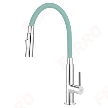 Baterie bucătărie flexibilă turcoaz Zumba Slim 2F