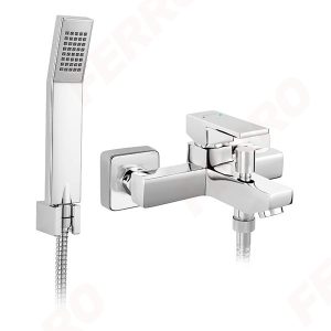 Baterie cada-dus Ferro Zicco BZI11 cu finisaj cromat si set de dus inclus
