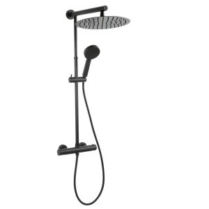 Coloana dus Ferro Trevi NP75-TRV7U-BL cu baterie termostatata finisaj negru