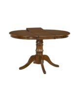 Masa extensibila HM William nuanta nuc, structura lemn masiv, blat din MDF furniruit, 90X90/124 cm