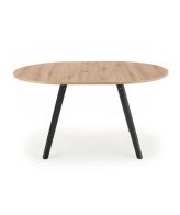 Masa extensibila living HM Ruben 102-142 cm, cu blat MDF nuanta stejar, structura lemn masiv