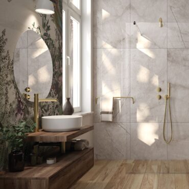 Set dus incastrat Deante Silia cu dus overdhead minimalist, diferite finisaje