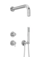 Set dus incastrat Deante Silia NQS_F9XK cu dus overdhead minimalist, finisaj inox periat
