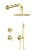 Set dus incastrat Deante Silia cu dus overdhead tip palarie, finisaj auriu periat
