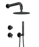 Set dus incastrat Deante Silia cu dus overdhead tip palarie, finisaj negru