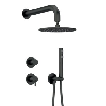 Set dus incastrat Deante Silia cu dus overdhead tip palarie, finisaj negru