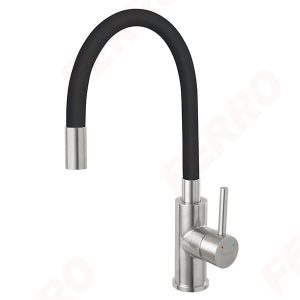 Baterie bucatarie flexibila Ferro Zumba Inox-negru BZA4BSS