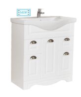 Set Lavoar cu Masca BR0172 din MDF si PAL, 75x45x81 cm, 3 usi si 2 sertare