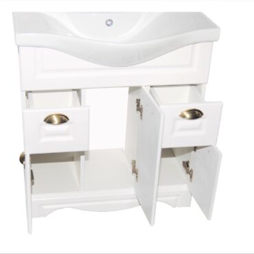 Set Lavoar cu Masca BR0172 din MDF si PAL, 75x45x81 cm, 3 usi si 2 sertare