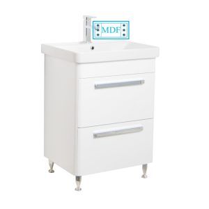 Set Lavoar cu Masca din MDF cu 2 sertare BR2501, 60x45x81 cm