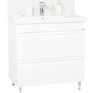 Set lavoar si masca cu sertare BR7861, 80x45x81 cm, alb