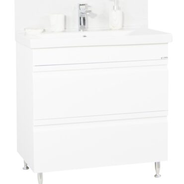 Set lavoar si masca cu sertare BR7861, 80x45x81 cm, alb