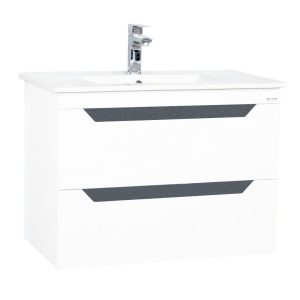 Set lavoar si masca cu sertare BR0561 70x46x50 cm, alb-antracit, montaj suspendat
