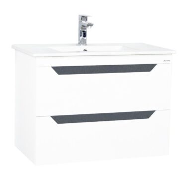 Set lavoar si masca cu sertare BR0561 70x46x50 cm, alb-antracit, montaj suspendat