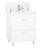 Set lavoar cu masca BR0671 70x46x80 cm alb, 2 sertare, montaj pe pardoseala