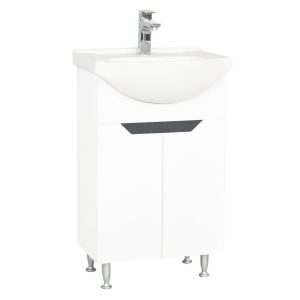 Set lavoar cu masca cu usi GN0501 55X45X81 cm, alb cu antracit