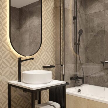 Coloana dus cu baterie pentru umplere cada Deante Coriander NAC_N1JM finisaj negru