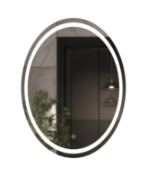 Oglindă baie ovală Shine 60x80 cm cu iluminare LED frontală și buton touch