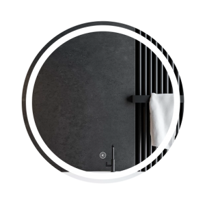 Oglindă baie rotundă Luna 60 cu iluminare LED frontala și buton touch, 60 cm diametru