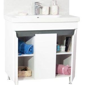 Set lavoar si masca GN7561 80x46x82 cm, 3 usi, montaj pe pardoseala