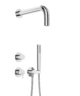 Set dus incastrat Deante Silia NQS_09XK cu dus overdhead minimalist, finisaj cromat