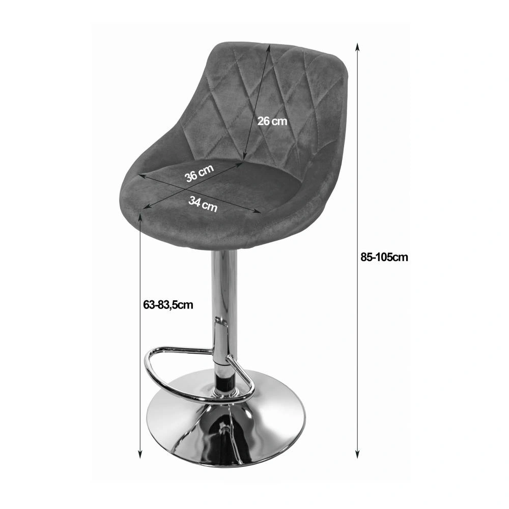 Scaun bar rotativ Kona cu baza metalica