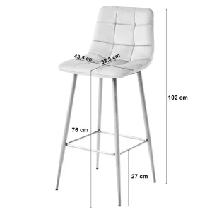 scaun bar catifea Simon - dimensiuni