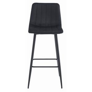 Scaun bar Zargo cu cadru metalic negru si tapiterie din catifea neagra, max 120 kg