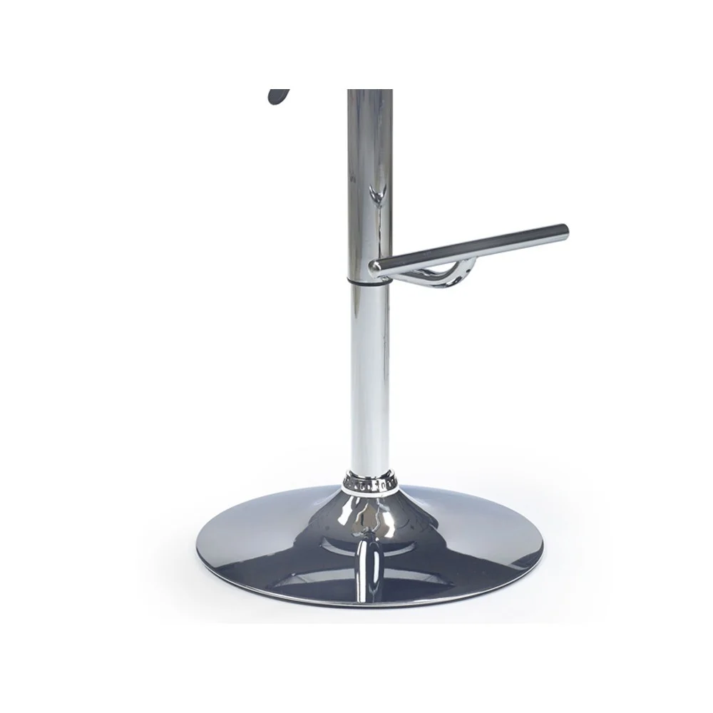 Scaun bar rotativ HM H44 negru cu baza din otel cromat si tapiterie din piele ecologica, max 90 kg