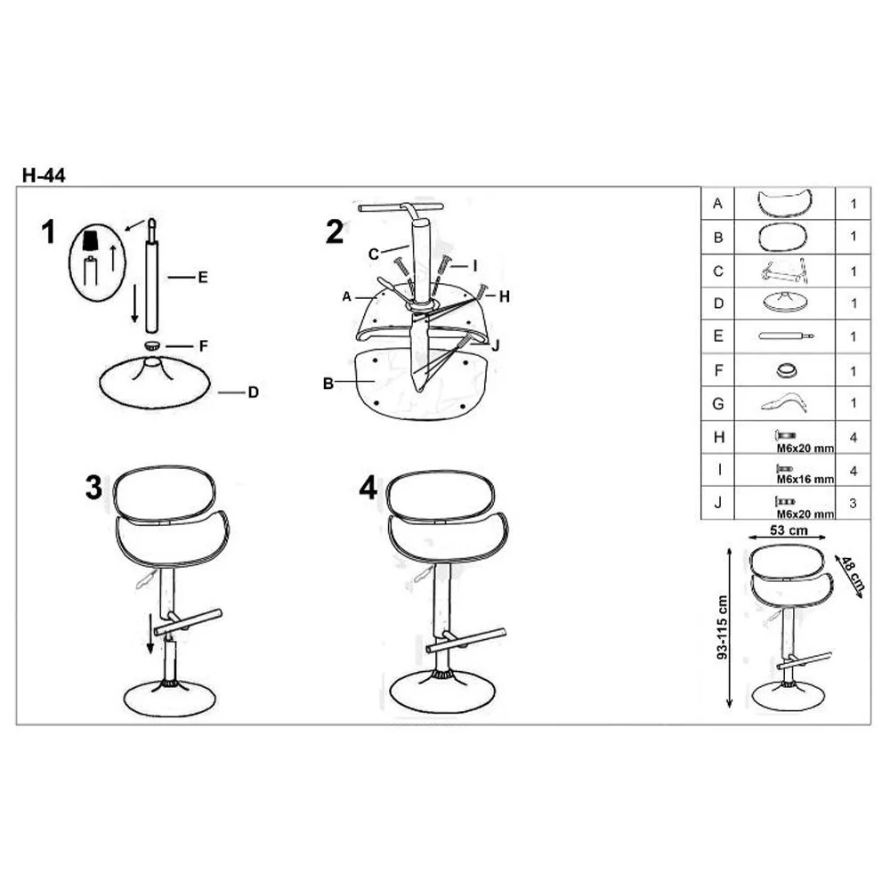 Scaun bar rotativ HM H44 negru cu baza din otel cromat si tapiterie din piele ecologica, max 90 kg
