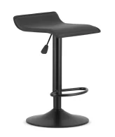 Scaun de bar rotativ Frovas cu baza metalica neagra si tapiterie din piele ecologica neagra Max. 120 kg