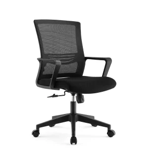 Scaun birou Paris negru baza nylon si tapiterie mesh, sustine 120 kg